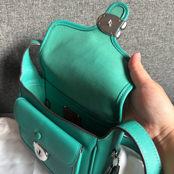 NWT! RARE! COACH Tabby Messenger 19 Crossbody Bag CK955 Bright Green Teal - Picture 7 of 11